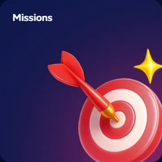 Missions icon featuring a red bullseye target with a dart hitting the center.