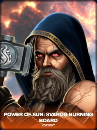 Svarog Burning Board slot by Wazdan featuring a hooded blacksmith.
