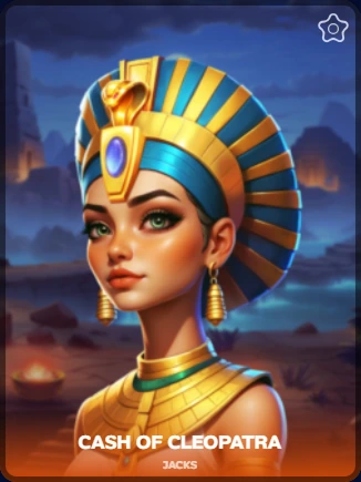 Cash of Cleopatra slot featuring a stylized Egyptian Queen illustration.