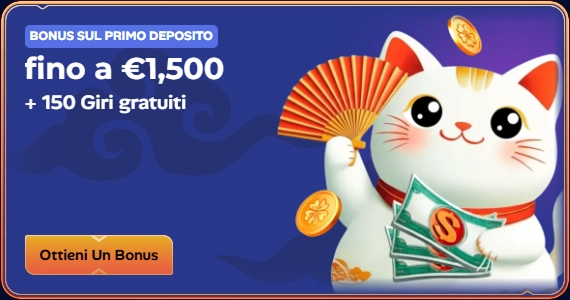 Manekispin Casino bonus offer: €1,500 + 150 free spins