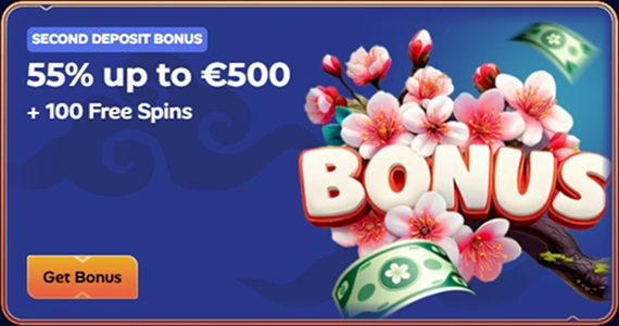 Manekispin Casino second deposit bonus: 55% up to €500 + 100 Free Spins