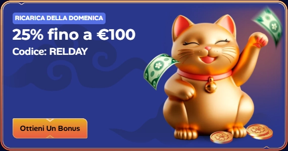 Manekispin Casino bonus: 25% up to €100 with code RELDAY