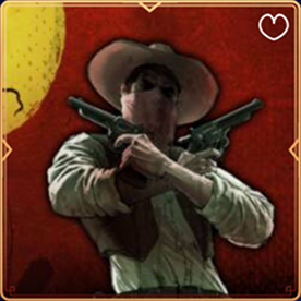 Cowboy with bandanas and pistols, western theme